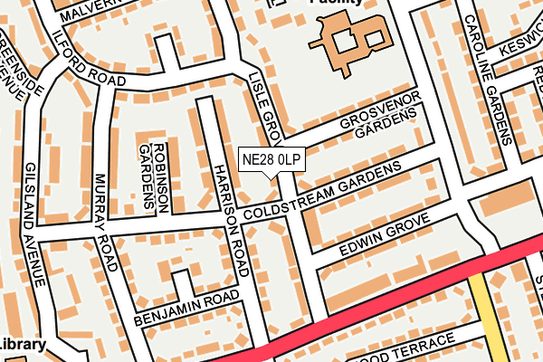 NE28 0LP map - OS OpenMap – Local (Ordnance Survey)
