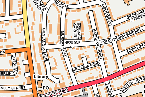 NE28 0NF map - OS OpenMap – Local (Ordnance Survey)