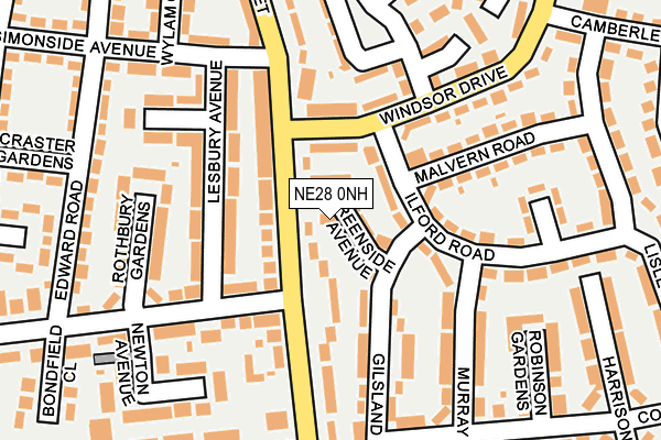 NE28 0NH map - OS OpenMap – Local (Ordnance Survey)