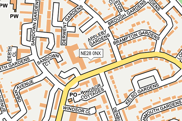 NE28 0NX map - OS OpenMap – Local (Ordnance Survey)