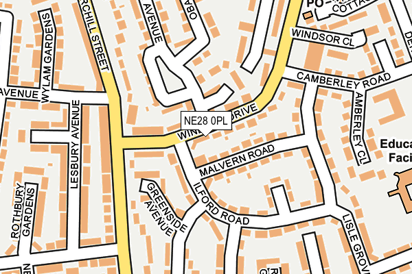 NE28 0PL map - OS OpenMap – Local (Ordnance Survey)