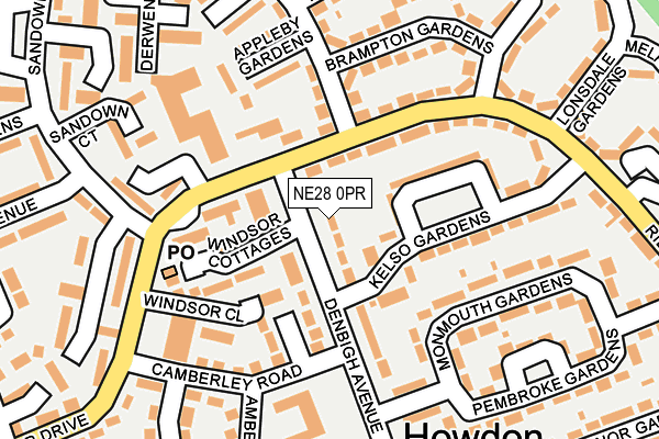 NE28 0PR map - OS OpenMap – Local (Ordnance Survey)