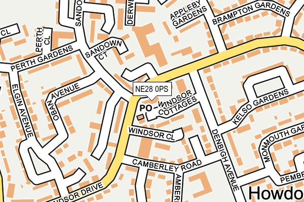 NE28 0PS map - OS OpenMap – Local (Ordnance Survey)