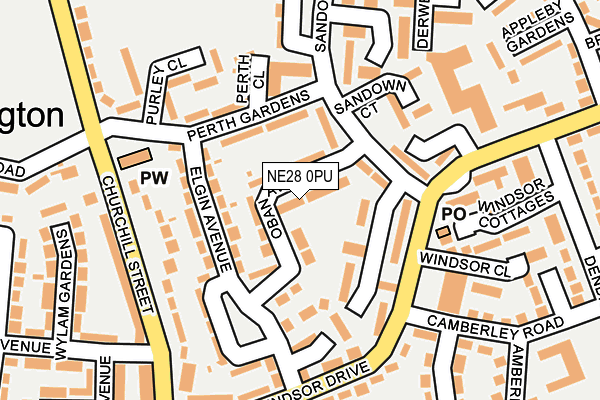 NE28 0PU map - OS OpenMap – Local (Ordnance Survey)