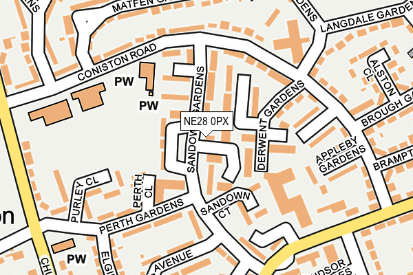 NE28 0PX map - OS OpenMap – Local (Ordnance Survey)