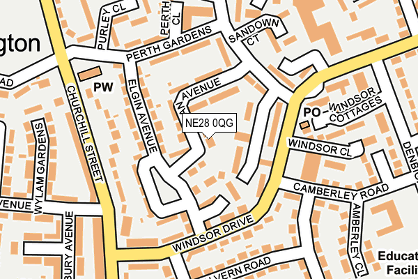 NE28 0QG map - OS OpenMap – Local (Ordnance Survey)