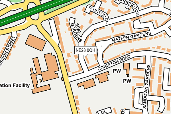 NE28 0QH map - OS OpenMap – Local (Ordnance Survey)