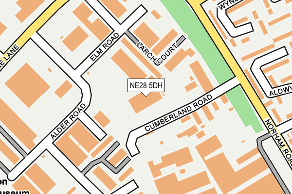 NE28 5DH map - OS OpenMap – Local (Ordnance Survey)