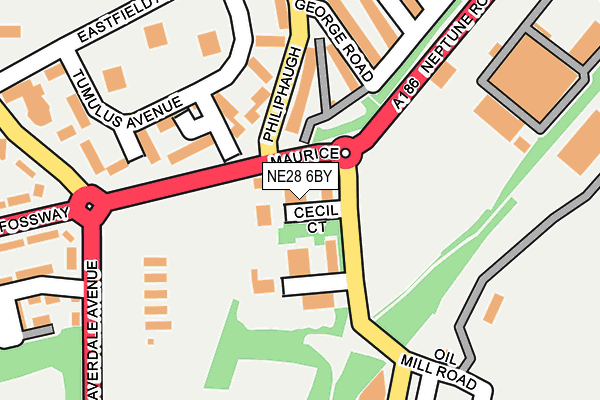 NE28 6BY map - OS OpenMap – Local (Ordnance Survey)