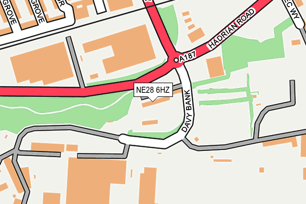 NE28 6HZ map - OS OpenMap – Local (Ordnance Survey)