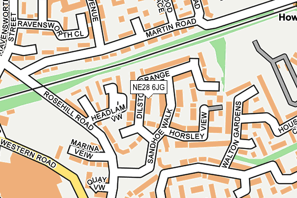 NE28 6JG map - OS OpenMap – Local (Ordnance Survey)