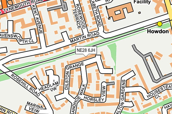 NE28 6JH map - OS OpenMap – Local (Ordnance Survey)