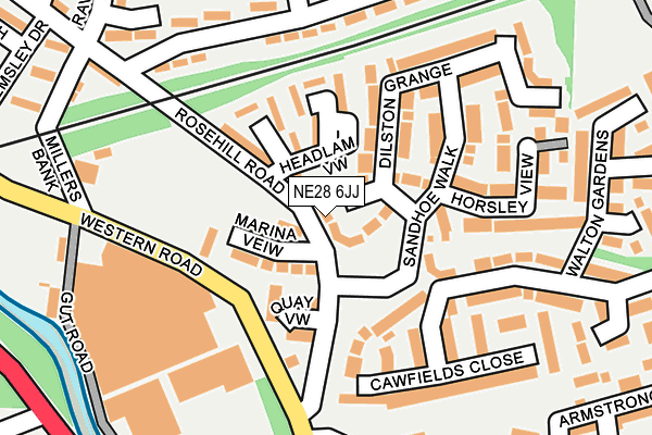 NE28 6JJ map - OS OpenMap – Local (Ordnance Survey)