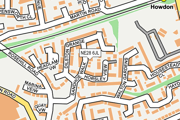 NE28 6JL map - OS OpenMap – Local (Ordnance Survey)