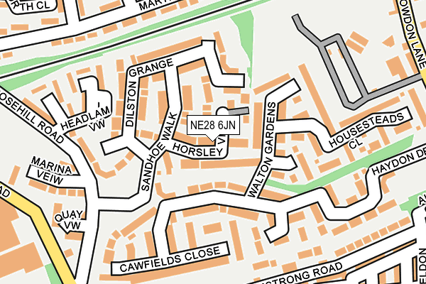 NE28 6JN map - OS OpenMap – Local (Ordnance Survey)