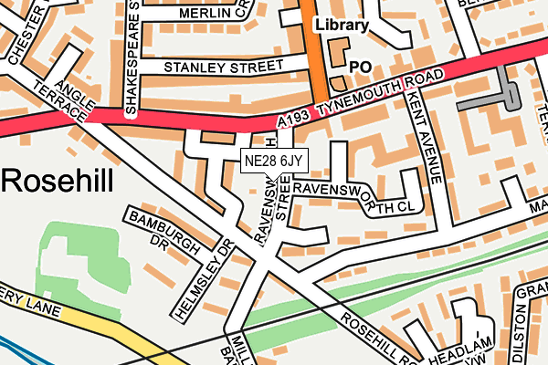 NE28 6JY map - OS OpenMap – Local (Ordnance Survey)