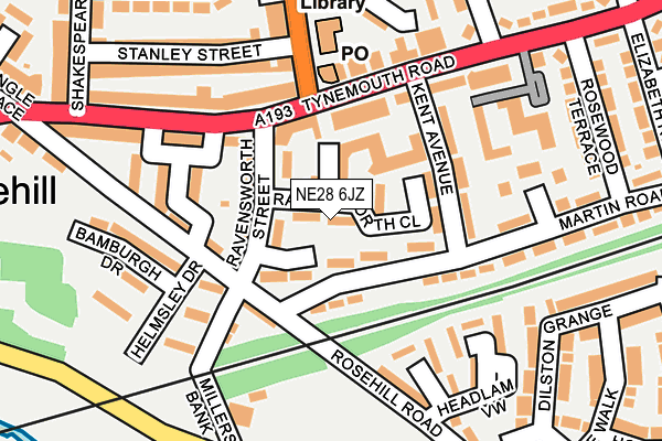 NE28 6JZ map - OS OpenMap – Local (Ordnance Survey)