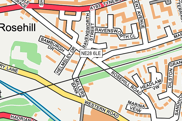 NE28 6LE map - OS OpenMap – Local (Ordnance Survey)