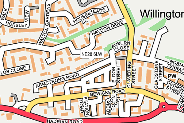 NE28 6LW map - OS OpenMap – Local (Ordnance Survey)