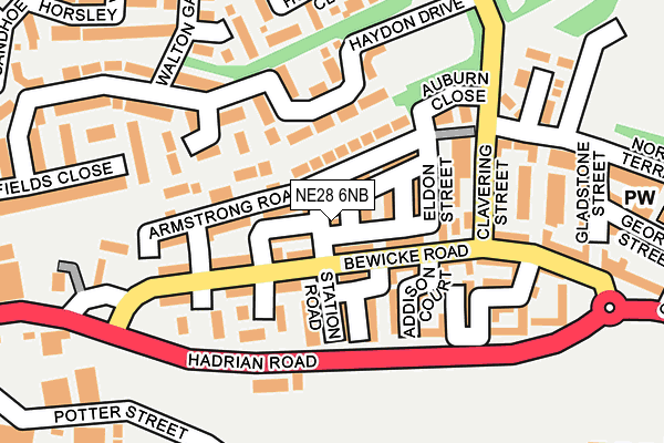 NE28 6NB map - OS OpenMap – Local (Ordnance Survey)