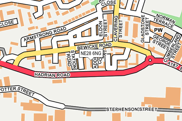 NE28 6NG map - OS OpenMap – Local (Ordnance Survey)