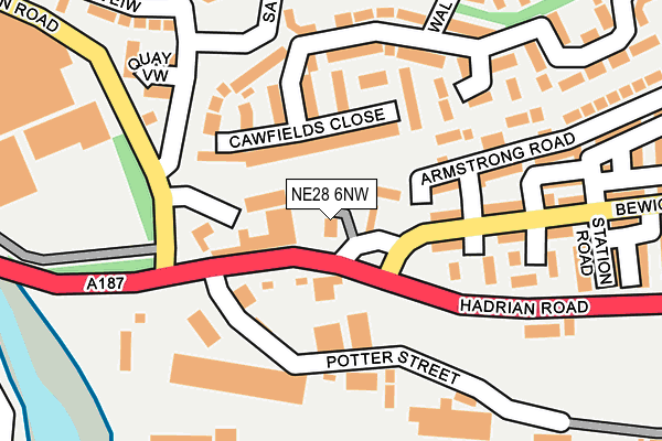 NE28 6NW map - OS OpenMap – Local (Ordnance Survey)