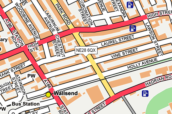 NE28 6QX map - OS OpenMap – Local (Ordnance Survey)