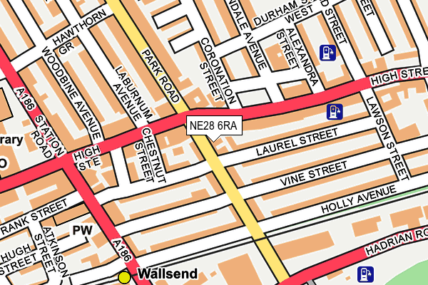 Map of UPTONS VAPE STORE WALLSEND LTD at local scale