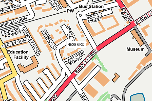 NE28 6RD map - OS OpenMap – Local (Ordnance Survey)