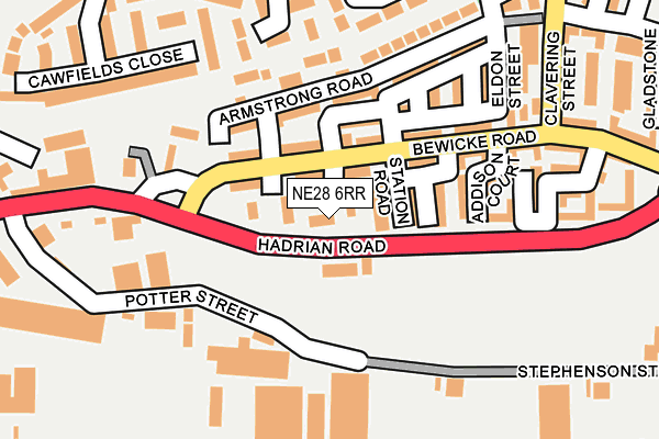 NE28 6RR map - OS OpenMap – Local (Ordnance Survey)