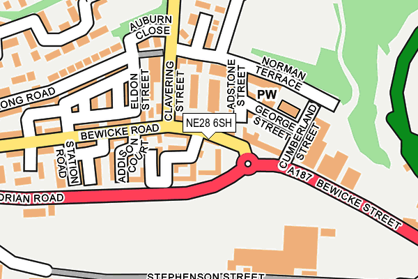 NE28 6SH map - OS OpenMap – Local (Ordnance Survey)