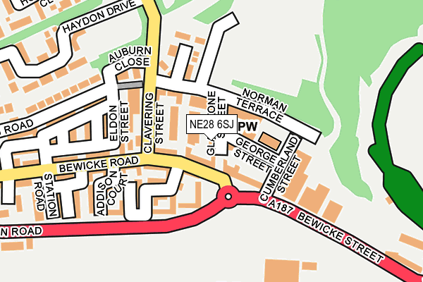 NE28 6SJ map - OS OpenMap – Local (Ordnance Survey)