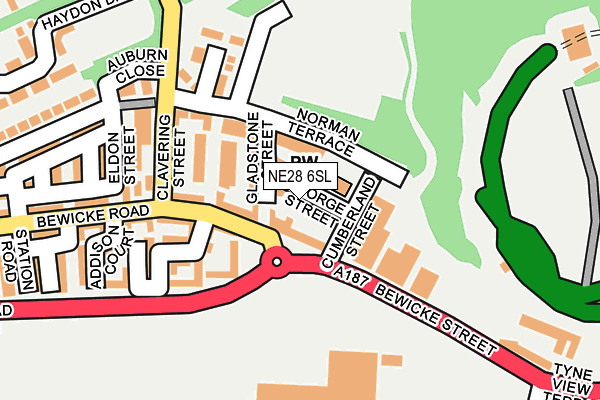 NE28 6SL map - OS OpenMap – Local (Ordnance Survey)