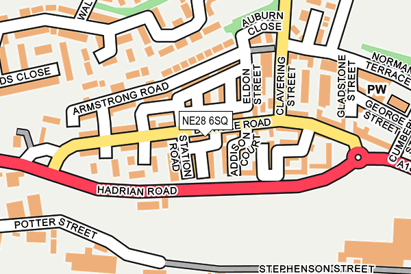 NE28 6SQ map - OS OpenMap – Local (Ordnance Survey)