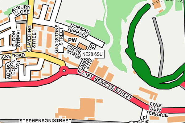 NE28 6SU map - OS OpenMap – Local (Ordnance Survey)