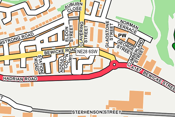 NE28 6SW map - OS OpenMap – Local (Ordnance Survey)