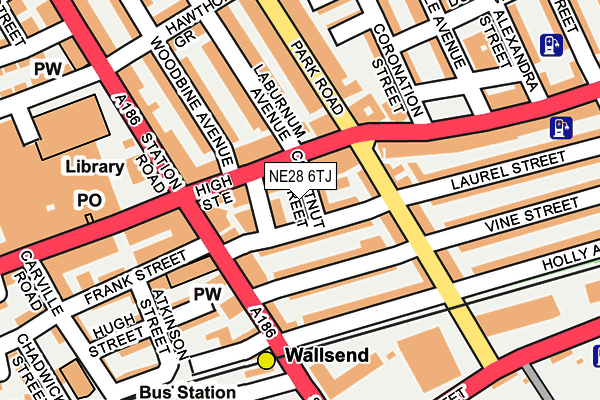 Map of PIZZA COTTAGE WALLSEND LIMITED at local scale