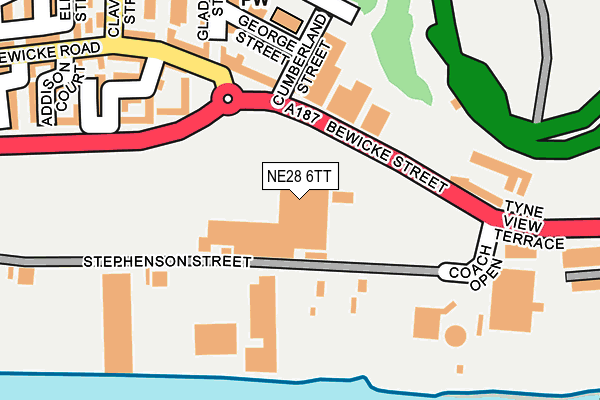 NE28 6TT map - OS OpenMap – Local (Ordnance Survey)