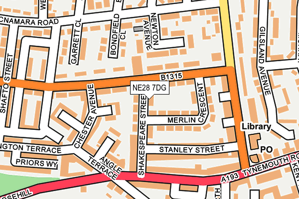 NE28 7DG map - OS OpenMap – Local (Ordnance Survey)