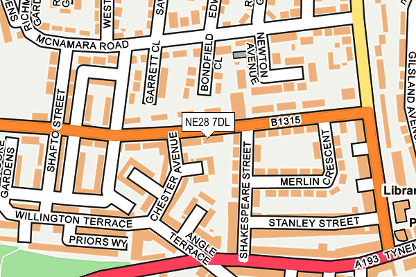 NE28 7DL map - OS OpenMap – Local (Ordnance Survey)