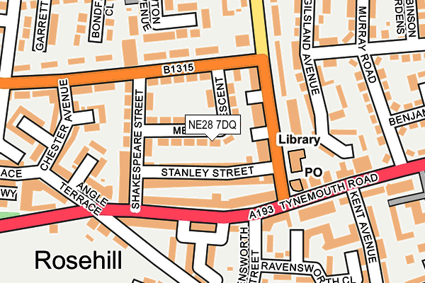 NE28 7DQ map - OS OpenMap – Local (Ordnance Survey)