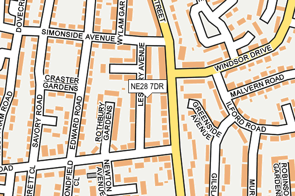 NE28 7DR map - OS OpenMap – Local (Ordnance Survey)