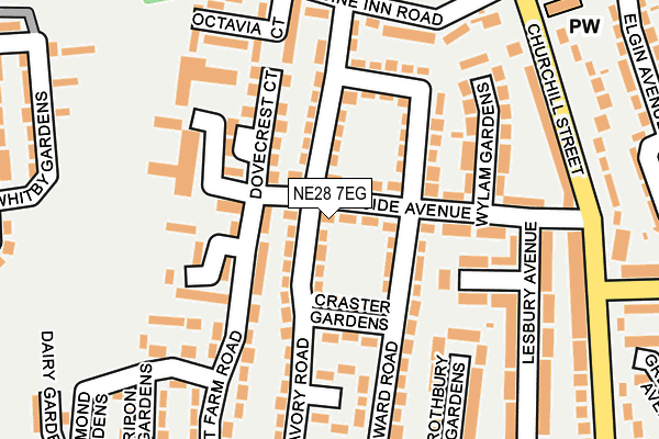 NE28 7EG map - OS OpenMap – Local (Ordnance Survey)