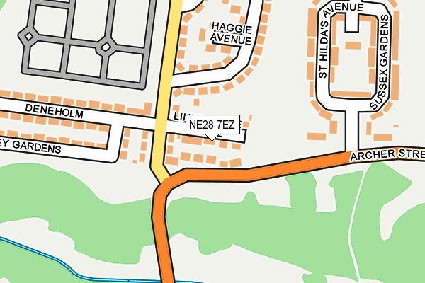 NE28 7EZ map - OS OpenMap – Local (Ordnance Survey)