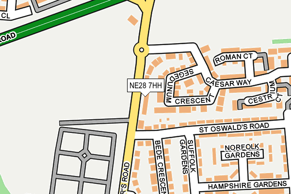 NE28 7HH map - OS OpenMap – Local (Ordnance Survey)