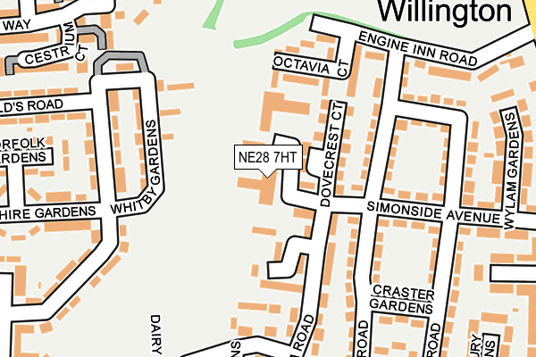 NE28 7HT map - OS OpenMap – Local (Ordnance Survey)