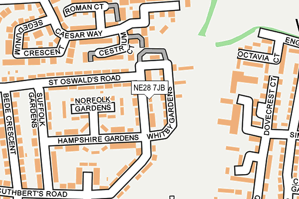 NE28 7JB map - OS OpenMap – Local (Ordnance Survey)