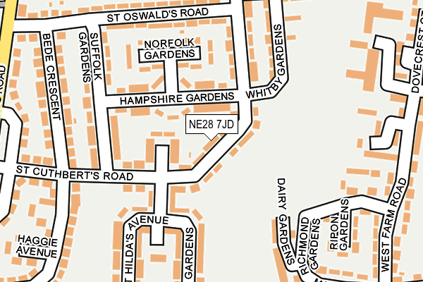 NE28 7JD map - OS OpenMap – Local (Ordnance Survey)