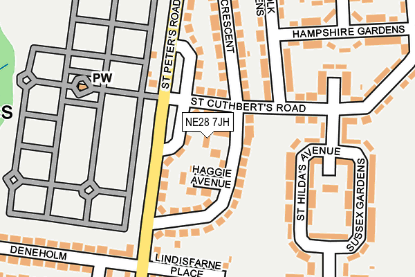 NE28 7JH map - OS OpenMap – Local (Ordnance Survey)