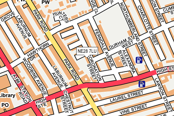NE28 7LU map - OS OpenMap – Local (Ordnance Survey)